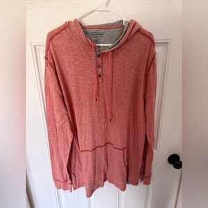 NWT Men's Flag & Anthem Lightweight Hooded Henley Sweater - Red